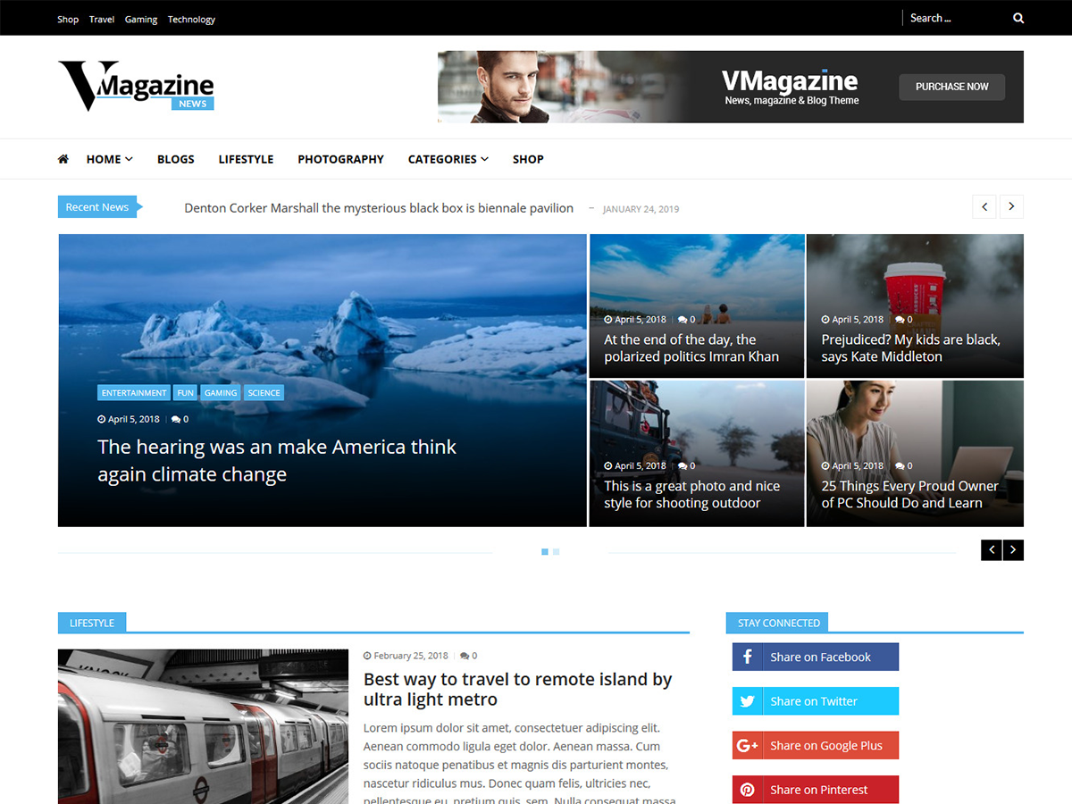 Vmagazine News Preview Wordpress Theme - Rating, Reviews, Preview, Demo & Download