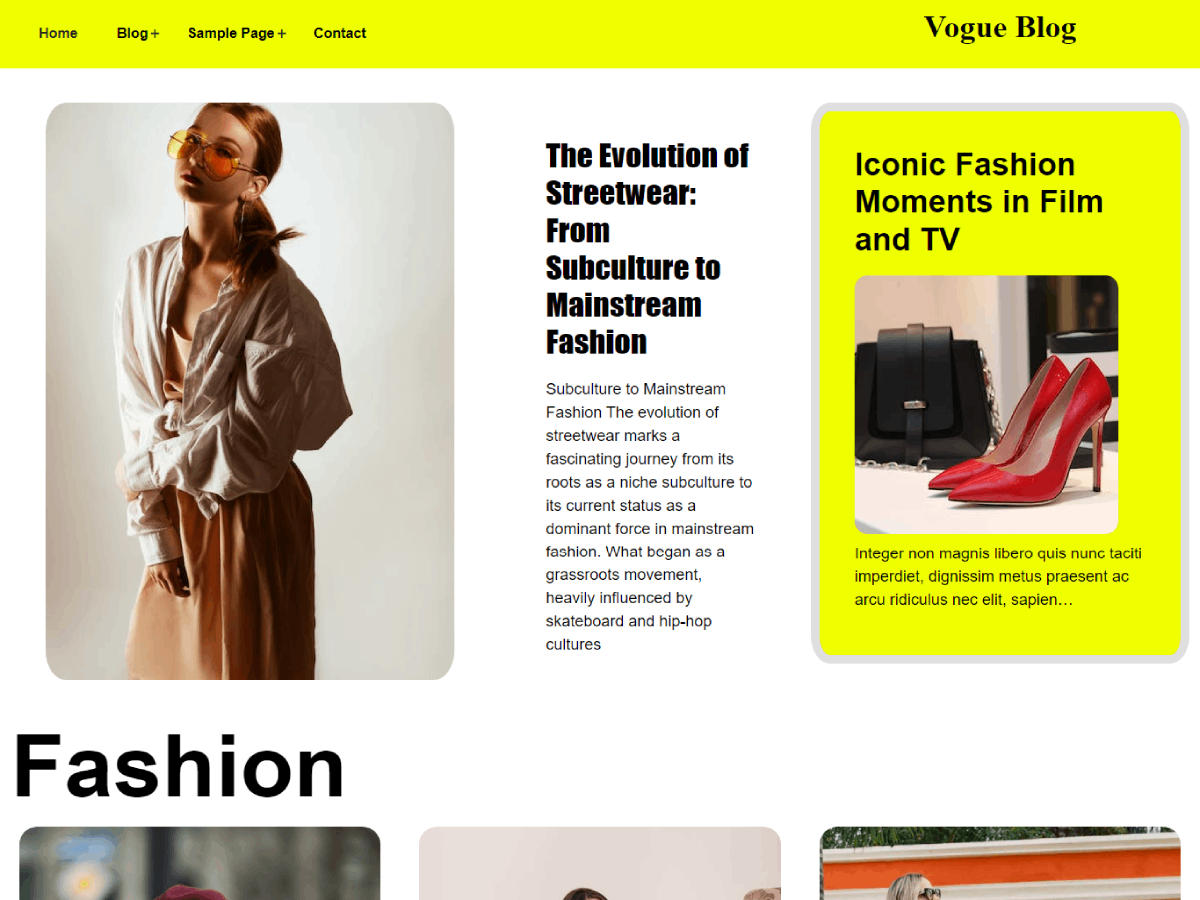 Vogue Blog Preview Wordpress Theme - Rating, Reviews, Preview, Demo & Download