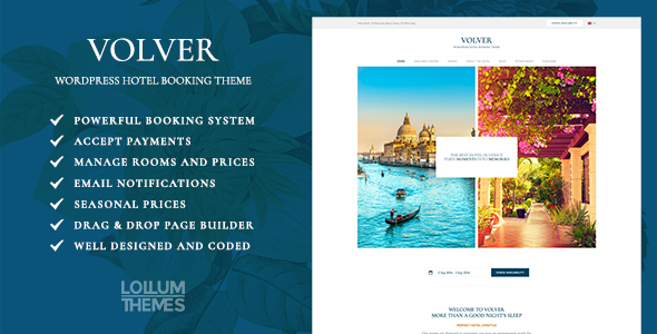 Volver Hotel Preview Wordpress Theme - Rating, Reviews, Preview, Demo & Download