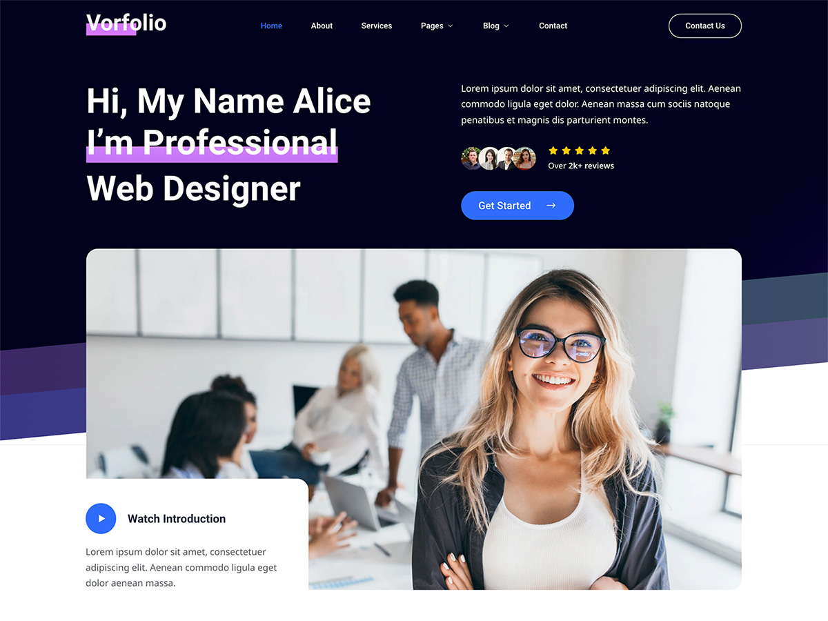 Vorfolio Preview Wordpress Theme - Rating, Reviews, Preview, Demo & Download
