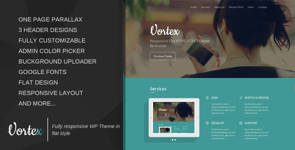 Vortex Preview Wordpress Theme - Rating, Reviews, Preview, Demo & Download