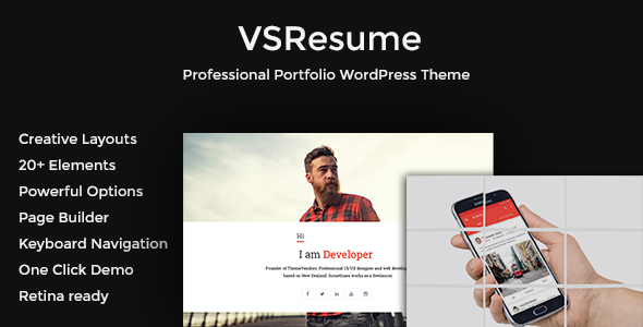 VSResume Preview Wordpress Theme - Rating, Reviews, Preview, Demo & Download