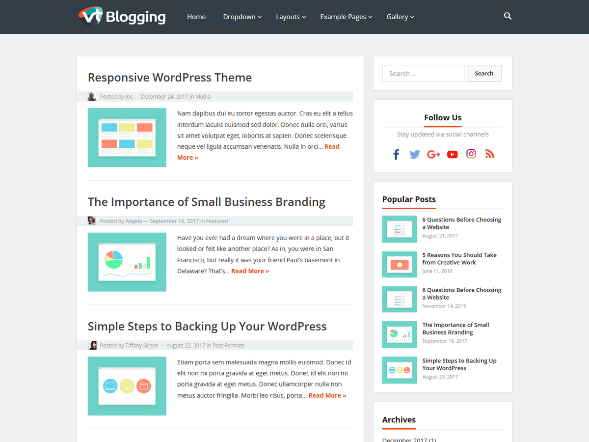 VT Blogging Preview Wordpress Theme - Rating, Reviews, Preview, Demo & Download