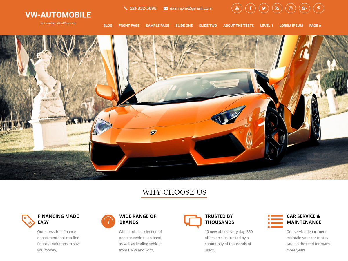 VW Automobile Preview Wordpress Theme - Rating, Reviews, Preview, Demo & Download
