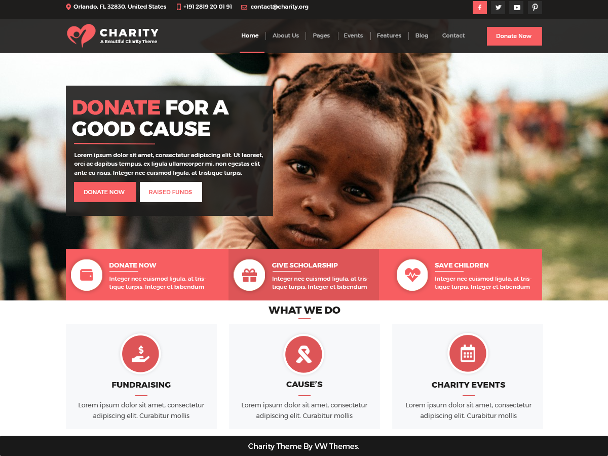 VW Charity Preview Wordpress Theme - Rating, Reviews, Preview, Demo & Download