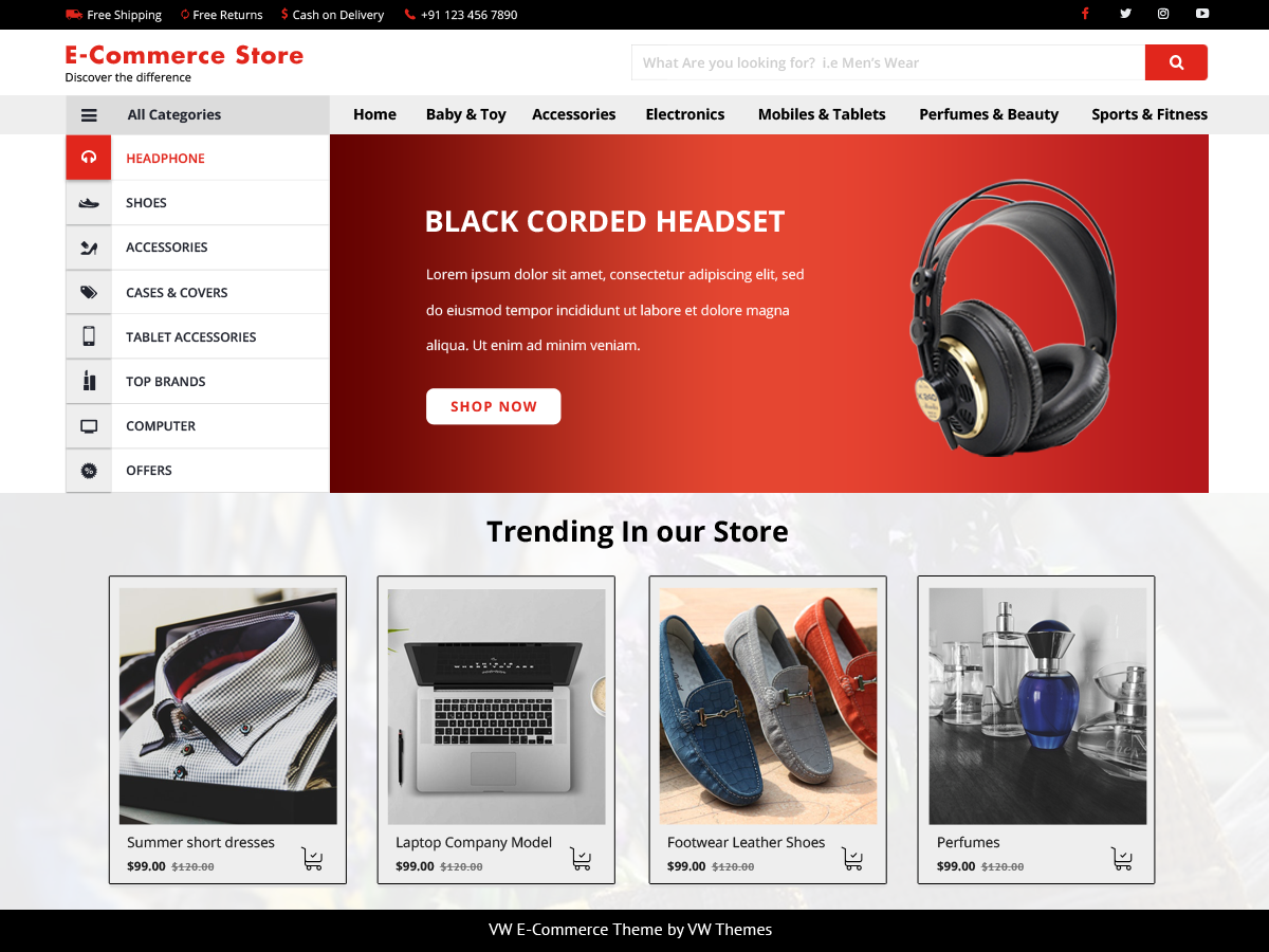 VW Ecommerce Preview Wordpress Theme - Rating, Reviews, Preview, Demo & Download