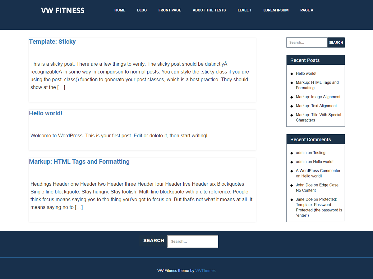VW Fitness Preview Wordpress Theme - Rating, Reviews, Preview, Demo & Download