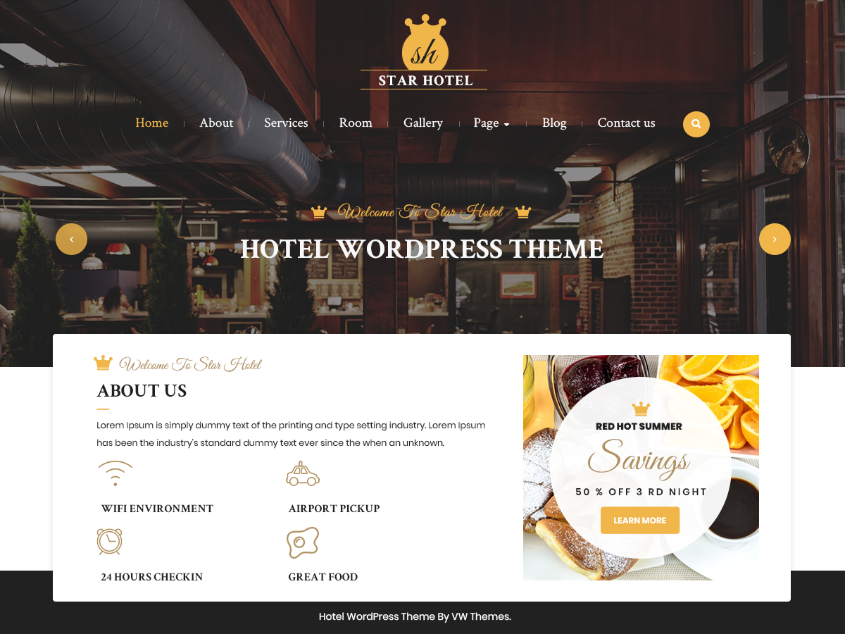 VW Hotel Preview Wordpress Theme - Rating, Reviews, Preview, Demo & Download