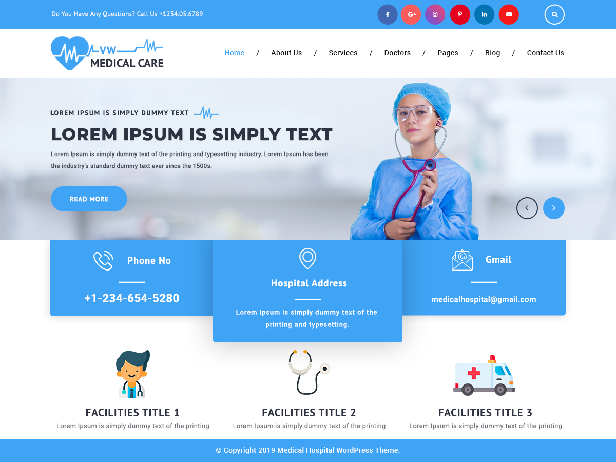 VW Medical Preview Wordpress Theme - Rating, Reviews, Preview, Demo & Download
