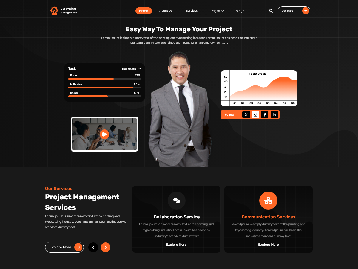 VW Project Preview Wordpress Theme - Rating, Reviews, Preview, Demo & Download