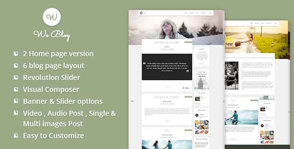 We Blog Preview Wordpress Theme - Rating, Reviews, Preview, Demo & Download