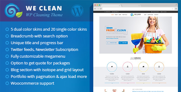 We Clean Preview Wordpress Theme - Rating, Reviews, Preview, Demo & Download