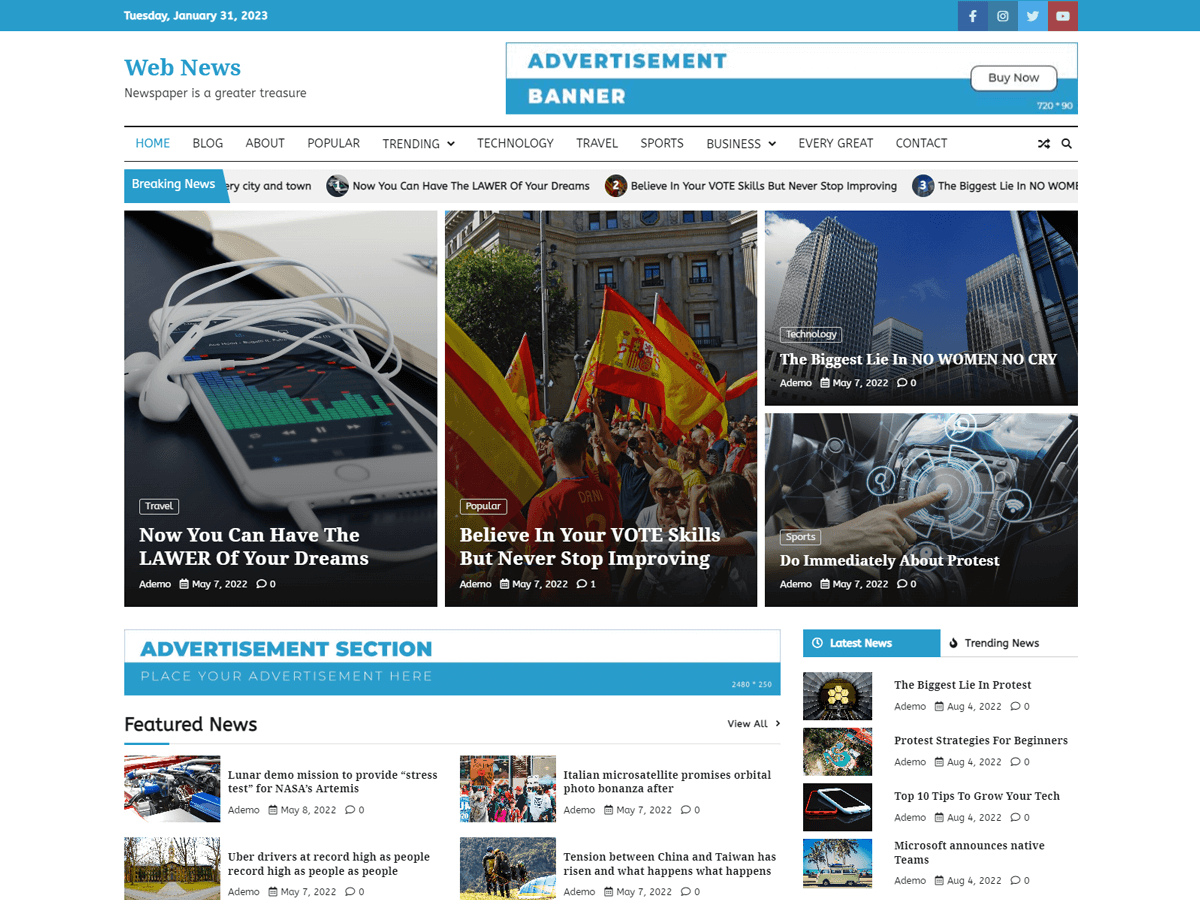 Web News Preview Wordpress Theme - Rating, Reviews, Preview, Demo & Download