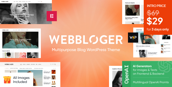 Webbloger Preview Wordpress Theme - Rating, Reviews, Preview, Demo & Download