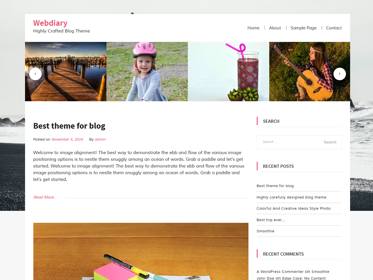 WebDiary Preview Wordpress Theme - Rating, Reviews, Preview, Demo & Download
