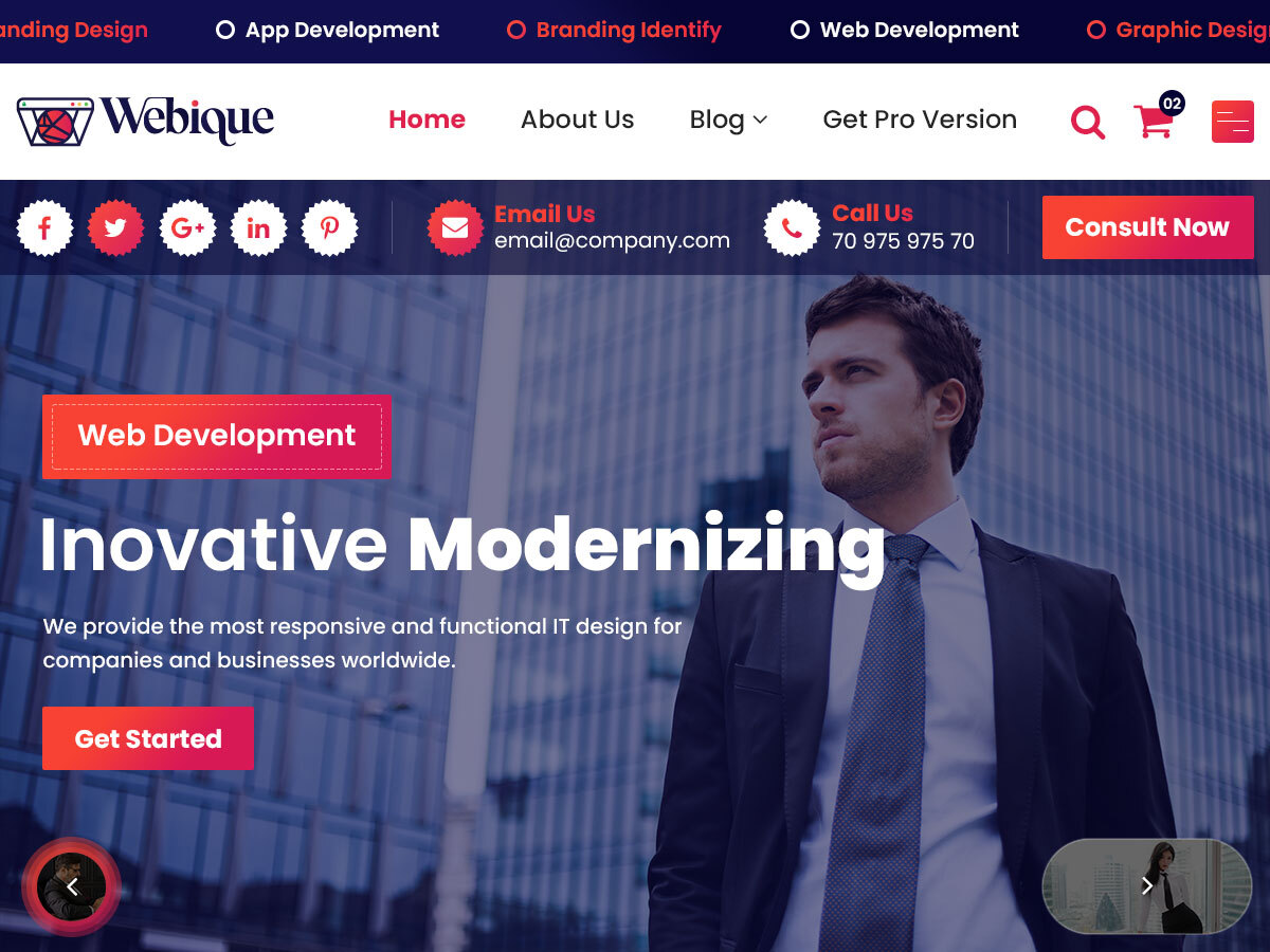 Webique Preview Wordpress Theme - Rating, Reviews, Preview, Demo & Download