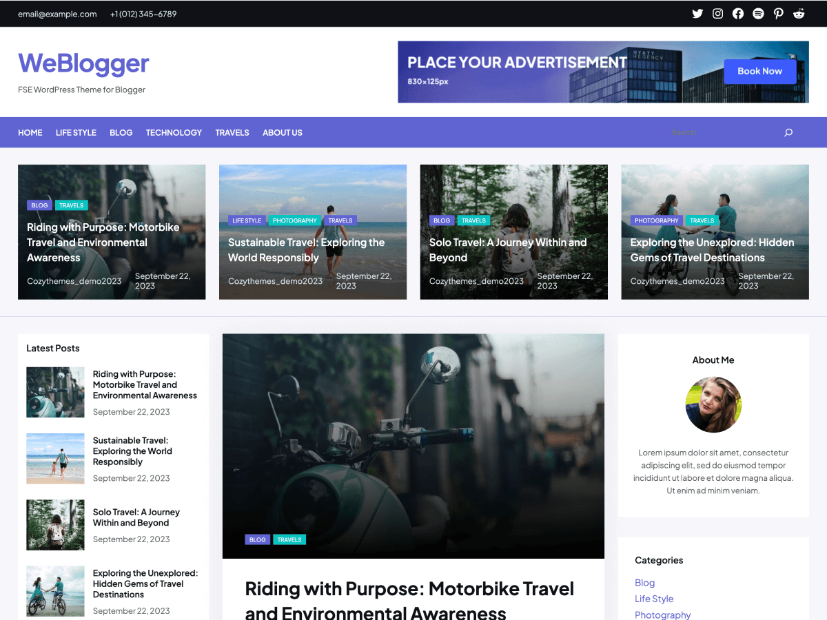 WeBlogger Preview Wordpress Theme - Rating, Reviews, Preview, Demo & Download