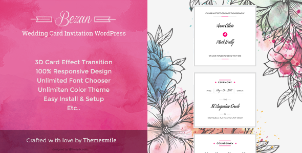 Wedding Card Preview Wordpress Theme - Rating, Reviews, Preview, Demo & Download