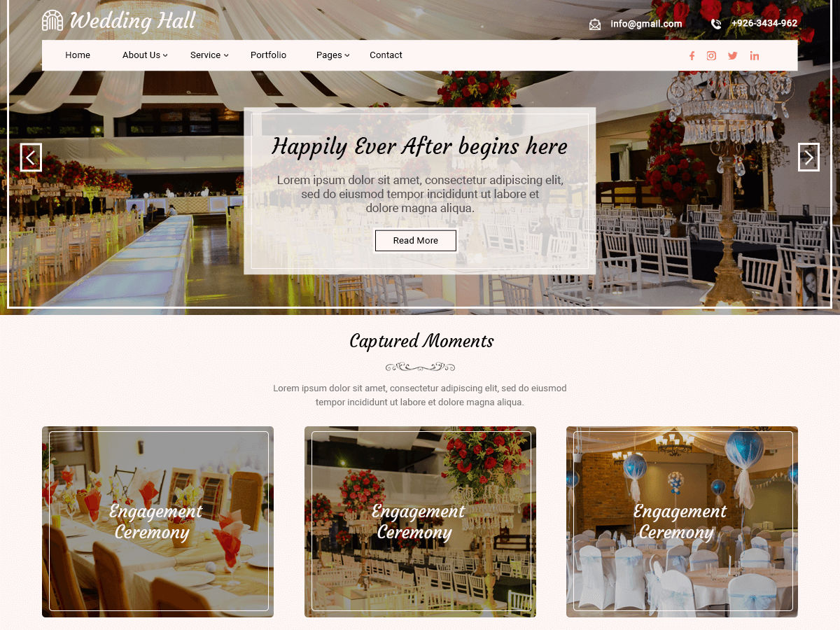 Wedding Hall Preview Wordpress Theme - Rating, Reviews, Preview, Demo & Download
