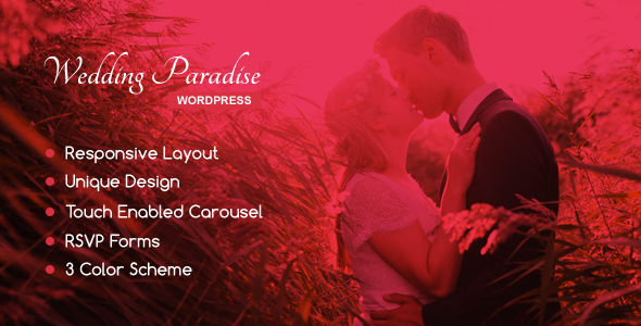 Wedding Paradise Preview Wordpress Theme - Rating, Reviews, Preview, Demo & Download