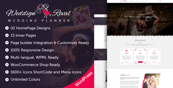 Wedding Reval Preview Wordpress Theme - Rating, Reviews, Preview, Demo & Download