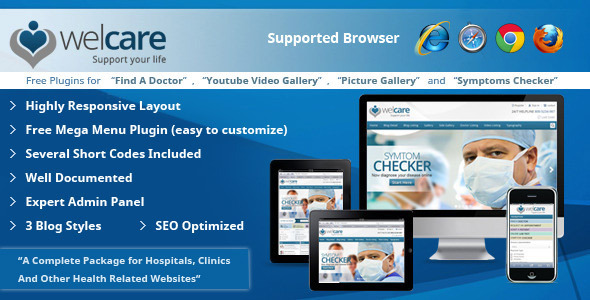 Welcare Responsive Preview Wordpress Theme - Rating, Reviews, Preview, Demo & Download
