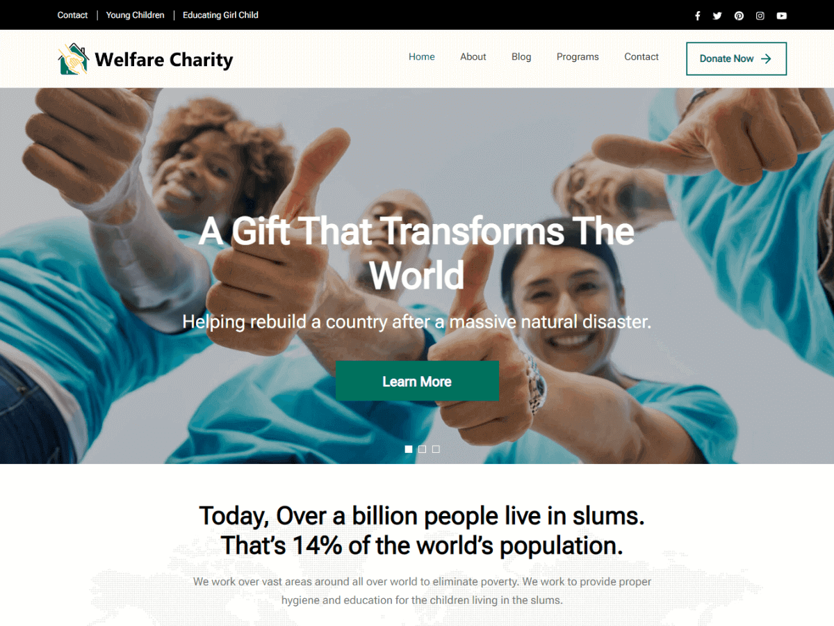 Welfare Charity Preview Wordpress Theme - Rating, Reviews, Preview, Demo & Download
