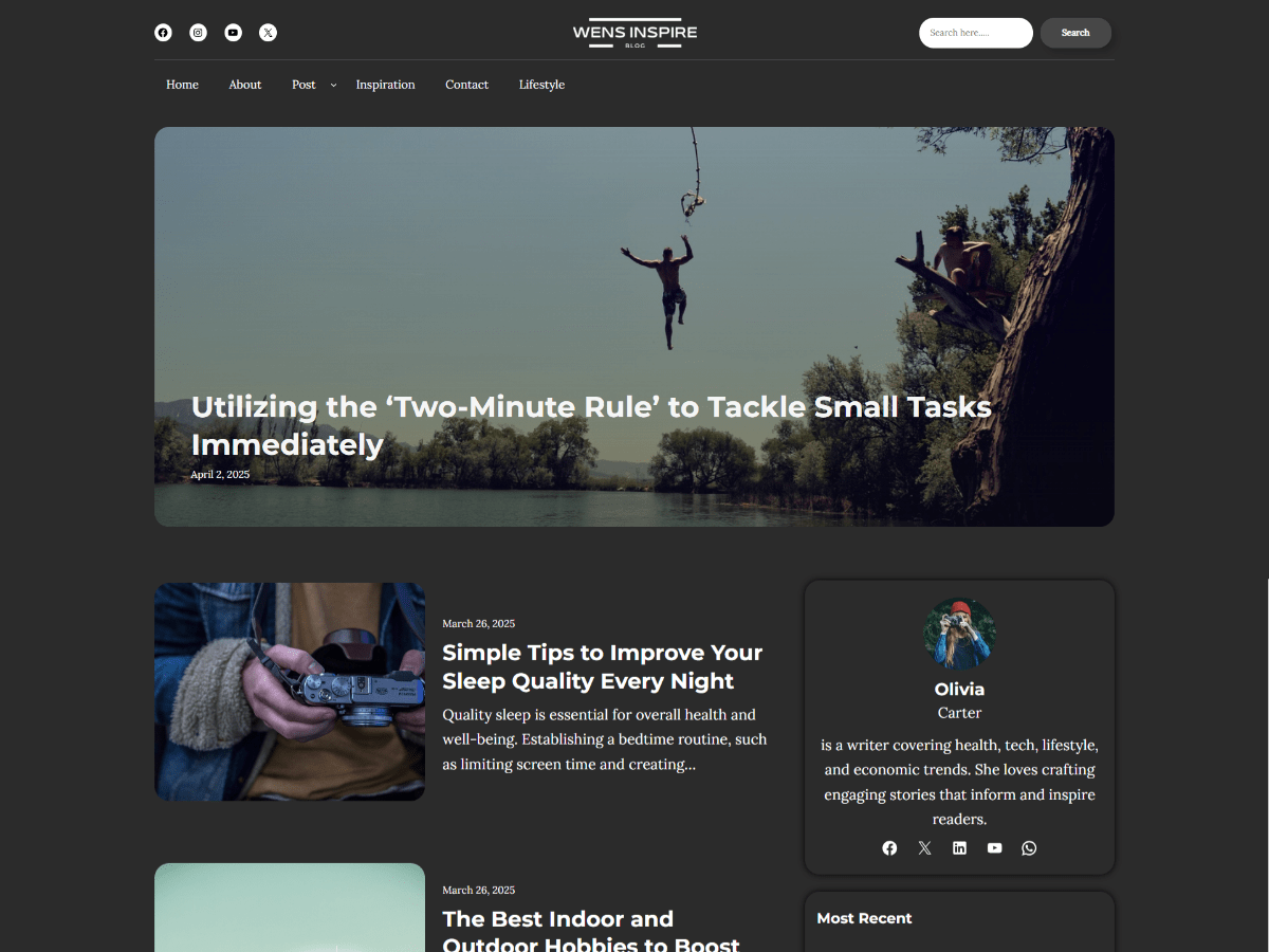 WENS Inspire Preview Wordpress Theme - Rating, Reviews, Preview, Demo & Download