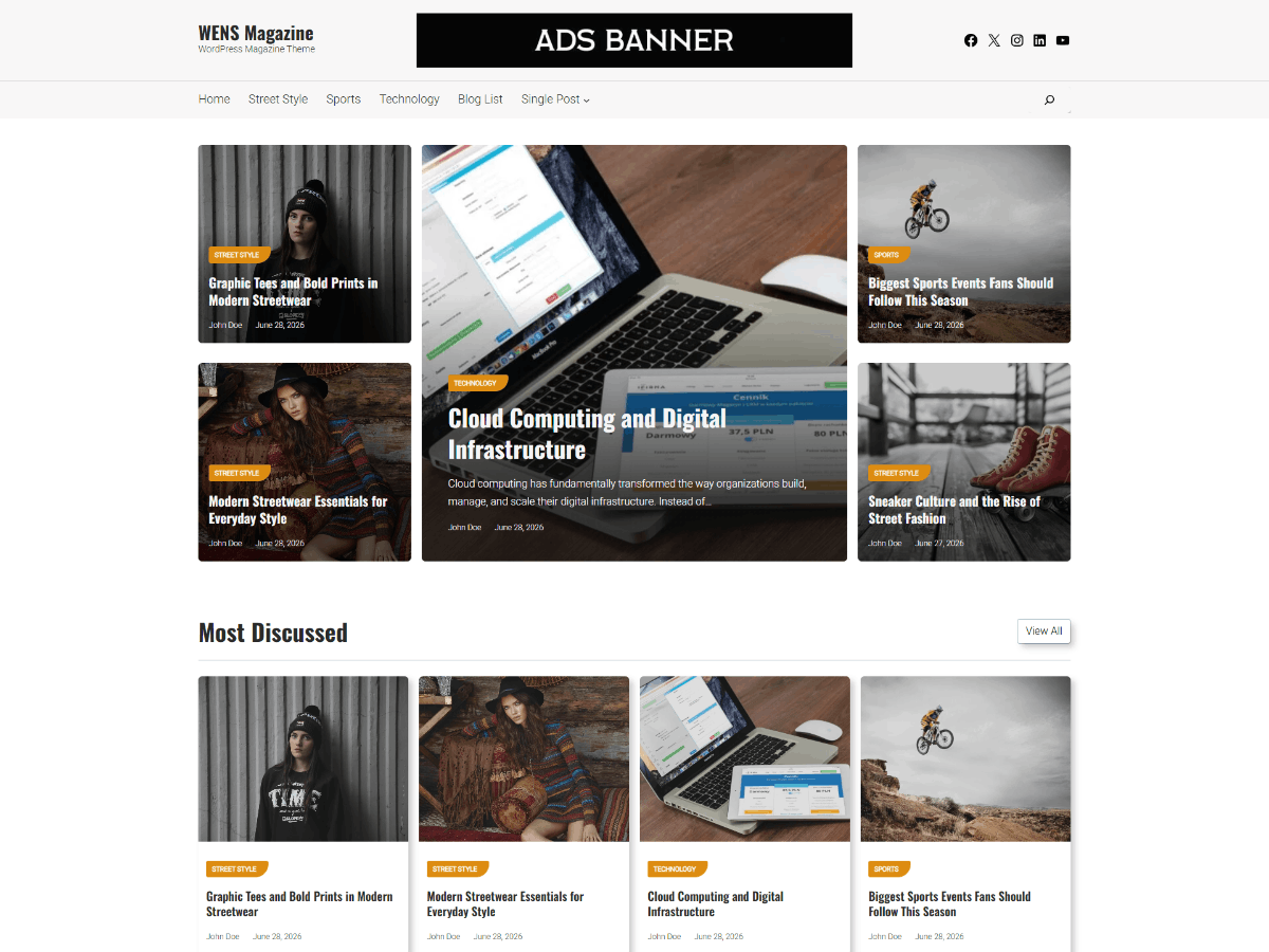 WENS Magazine Preview Wordpress Theme - Rating, Reviews, Preview, Demo & Download