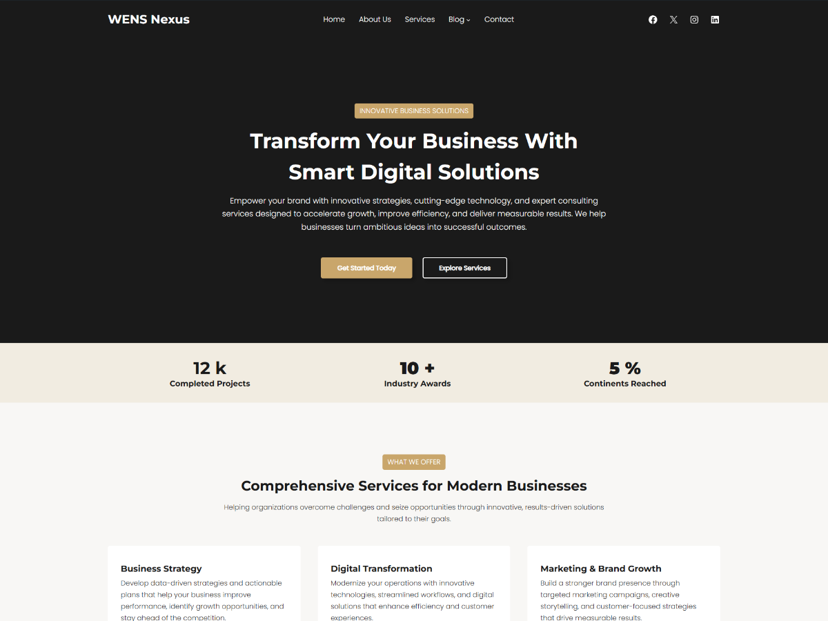 WENS Nexus Preview Wordpress Theme - Rating, Reviews, Preview, Demo & Download