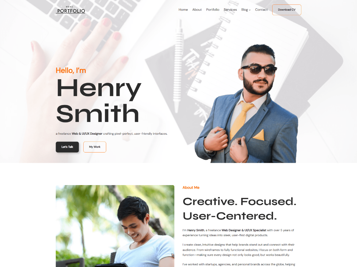 WENS Portfolio Preview Wordpress Theme - Rating, Reviews, Preview, Demo & Download