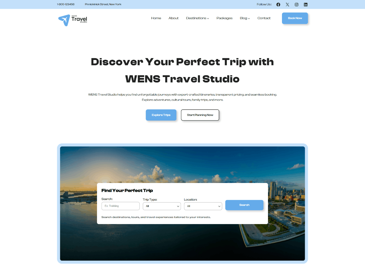 WENS Travel Preview Wordpress Theme - Rating, Reviews, Preview, Demo & Download