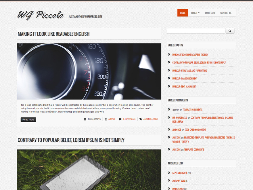 WG Piccolo Preview Wordpress Theme - Rating, Reviews, Preview, Demo & Download