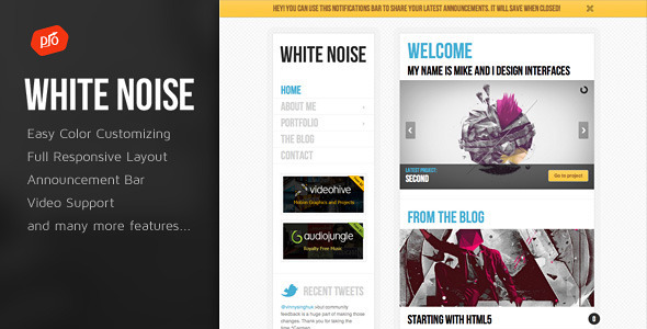 White Noise Preview Wordpress Theme - Rating, Reviews, Preview, Demo & Download