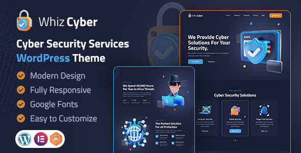 WhizCyber Preview Wordpress Theme - Rating, Reviews, Preview, Demo & Download
