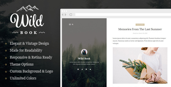 Wild Book Preview Wordpress Theme - Rating, Reviews, Preview, Demo & Download