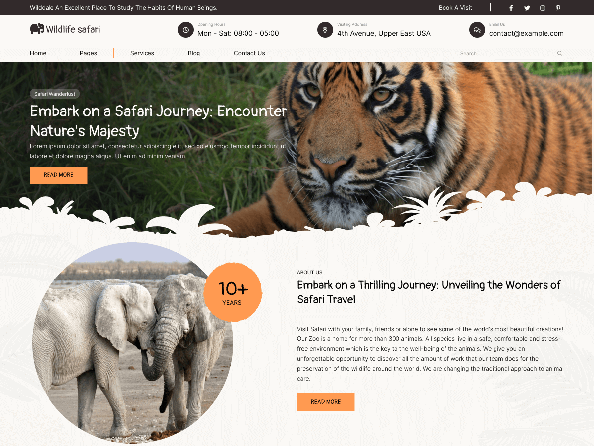 Wildlife Safari Preview Wordpress Theme - Rating, Reviews, Preview, Demo & Download