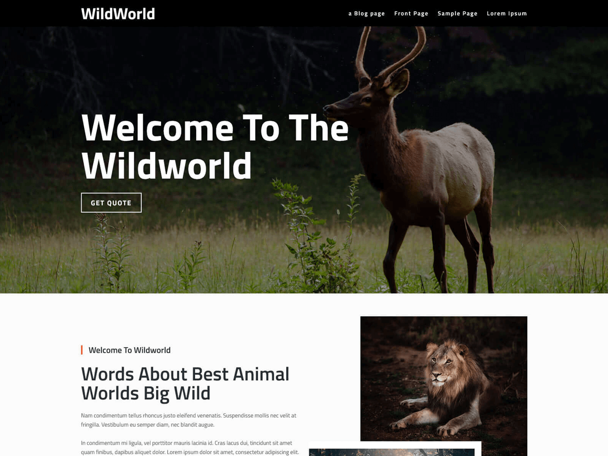 Wildworld Preview Wordpress Theme - Rating, Reviews, Preview, Demo & Download