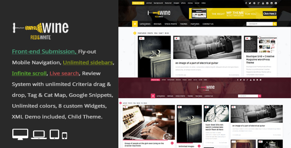 Wine Masonry Preview Wordpress Theme - Rating, Reviews, Preview, Demo & Download