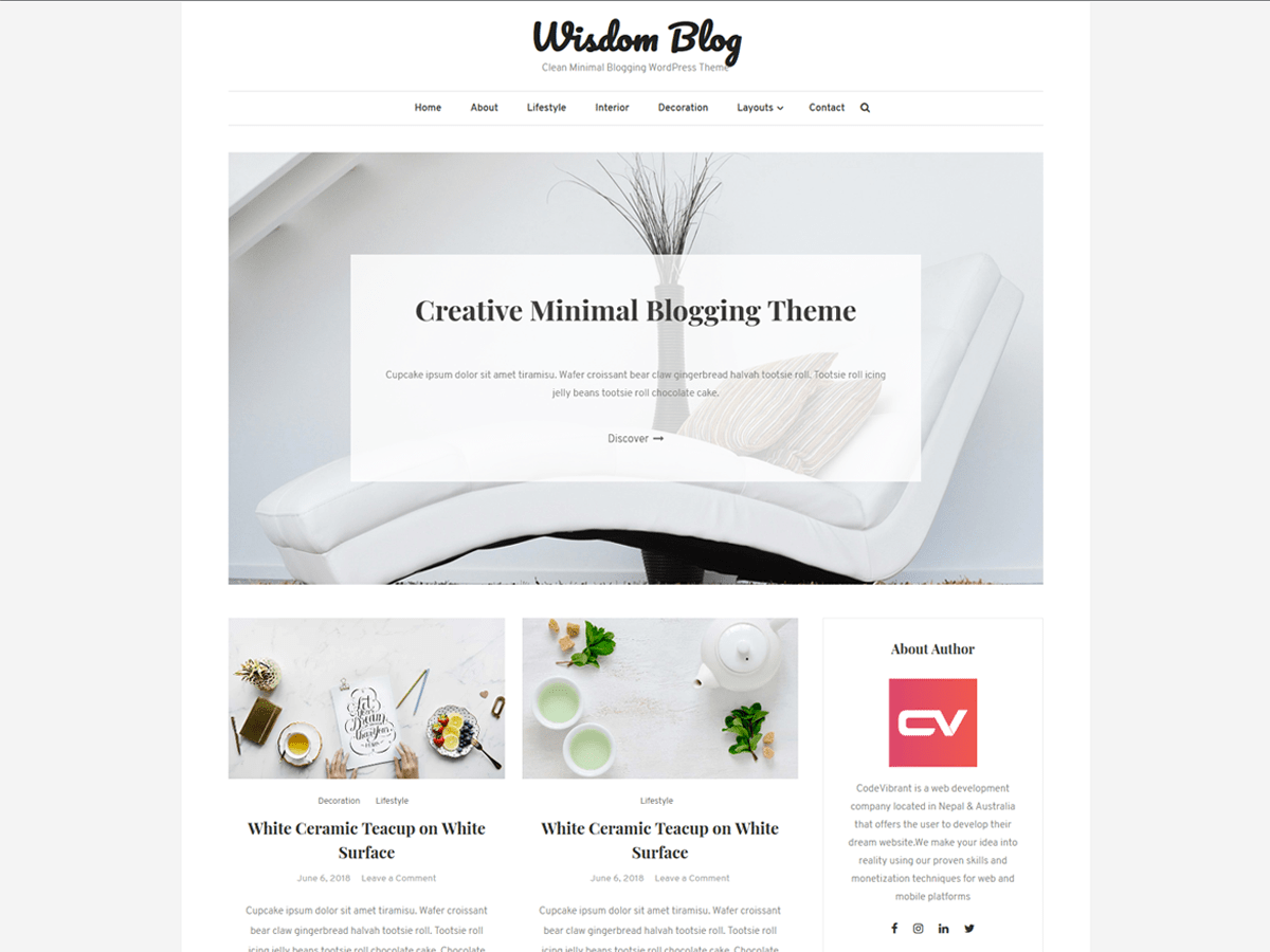 Wisdom Blog Preview Wordpress Theme - Rating, Reviews, Preview, Demo & Download