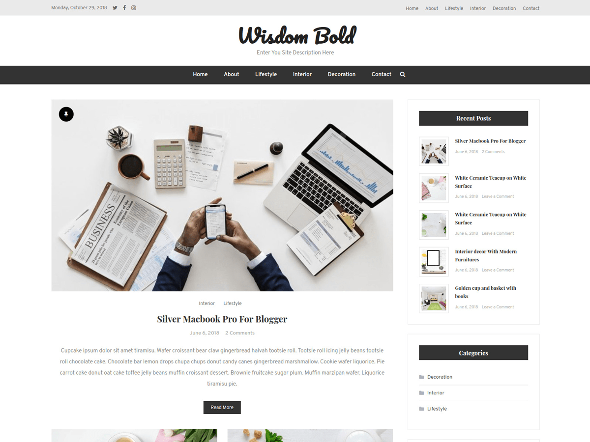 Wisdom Bold Preview Wordpress Theme - Rating, Reviews, Preview, Demo & Download