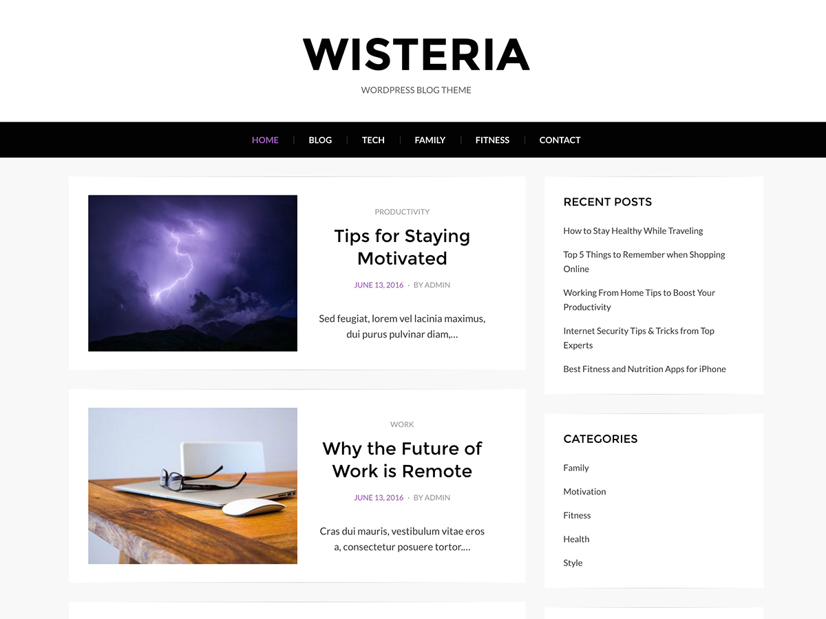 Wisteria Preview Wordpress Theme - Rating, Reviews, Preview, Demo & Download