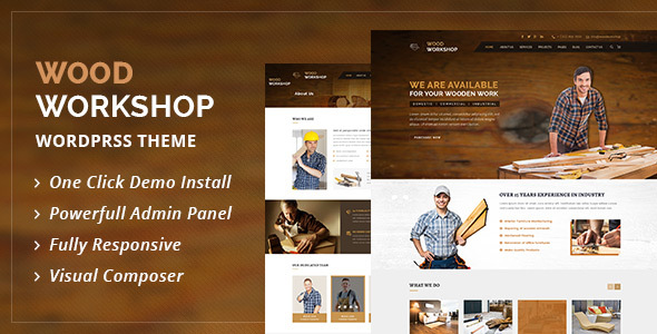 Wood Workshop Preview Wordpress Theme - Rating, Reviews, Preview, Demo & Download