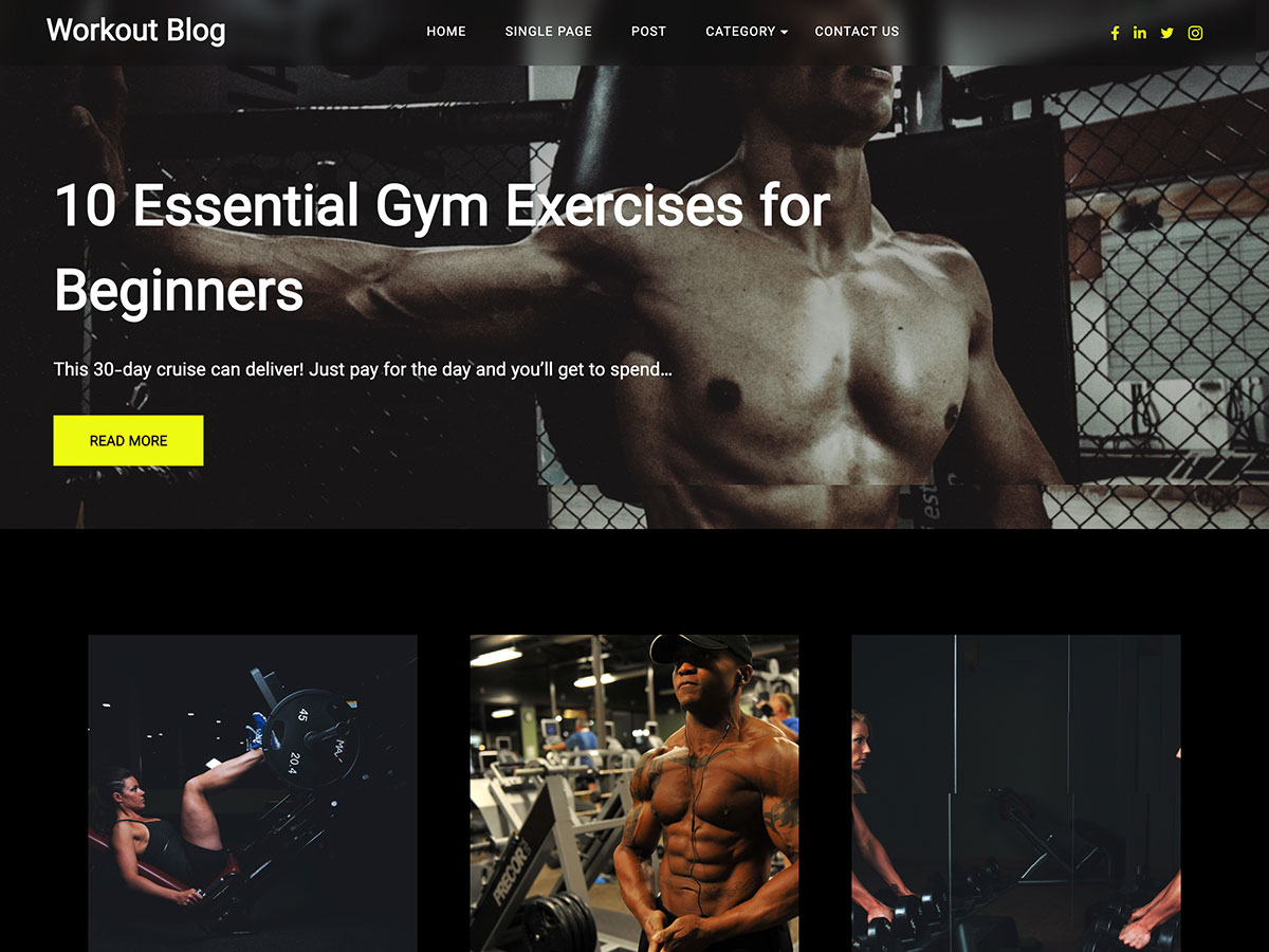 Workout Blog Preview Wordpress Theme - Rating, Reviews, Preview, Demo & Download