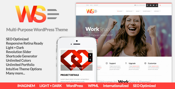 WorkSpace Multi Preview Wordpress Theme - Rating, Reviews, Preview, Demo & Download