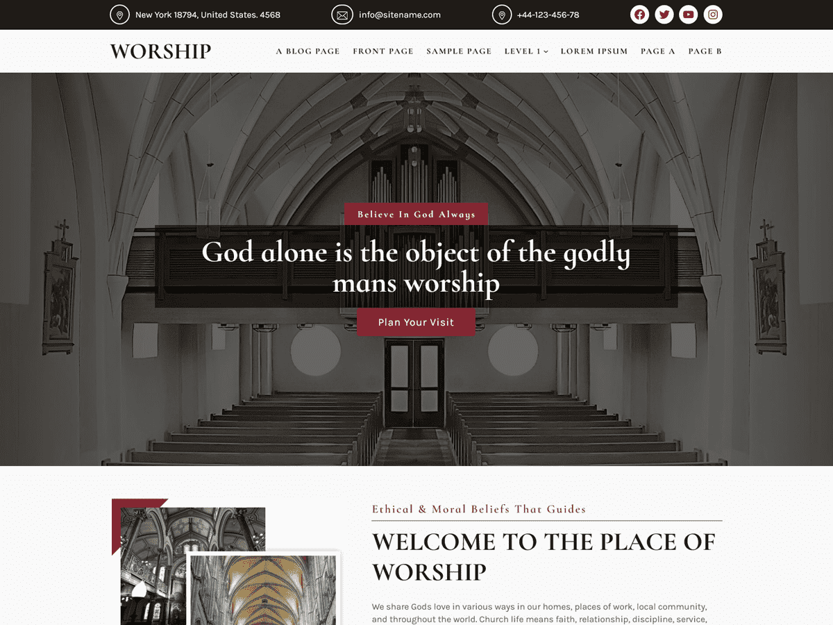 Worship Preview Wordpress Theme - Rating, Reviews, Preview, Demo & Download