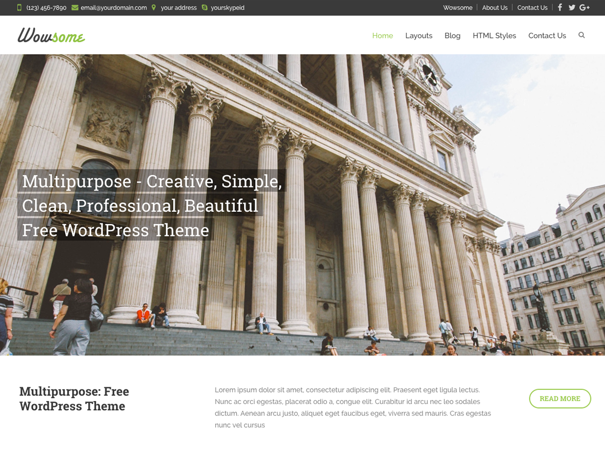 Wowsome Preview Wordpress Theme - Rating, Reviews, Preview, Demo & Download