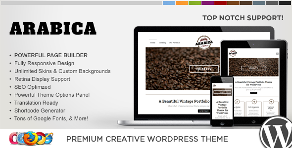 WP Arabica Preview Wordpress Theme - Rating, Reviews, Preview, Demo & Download