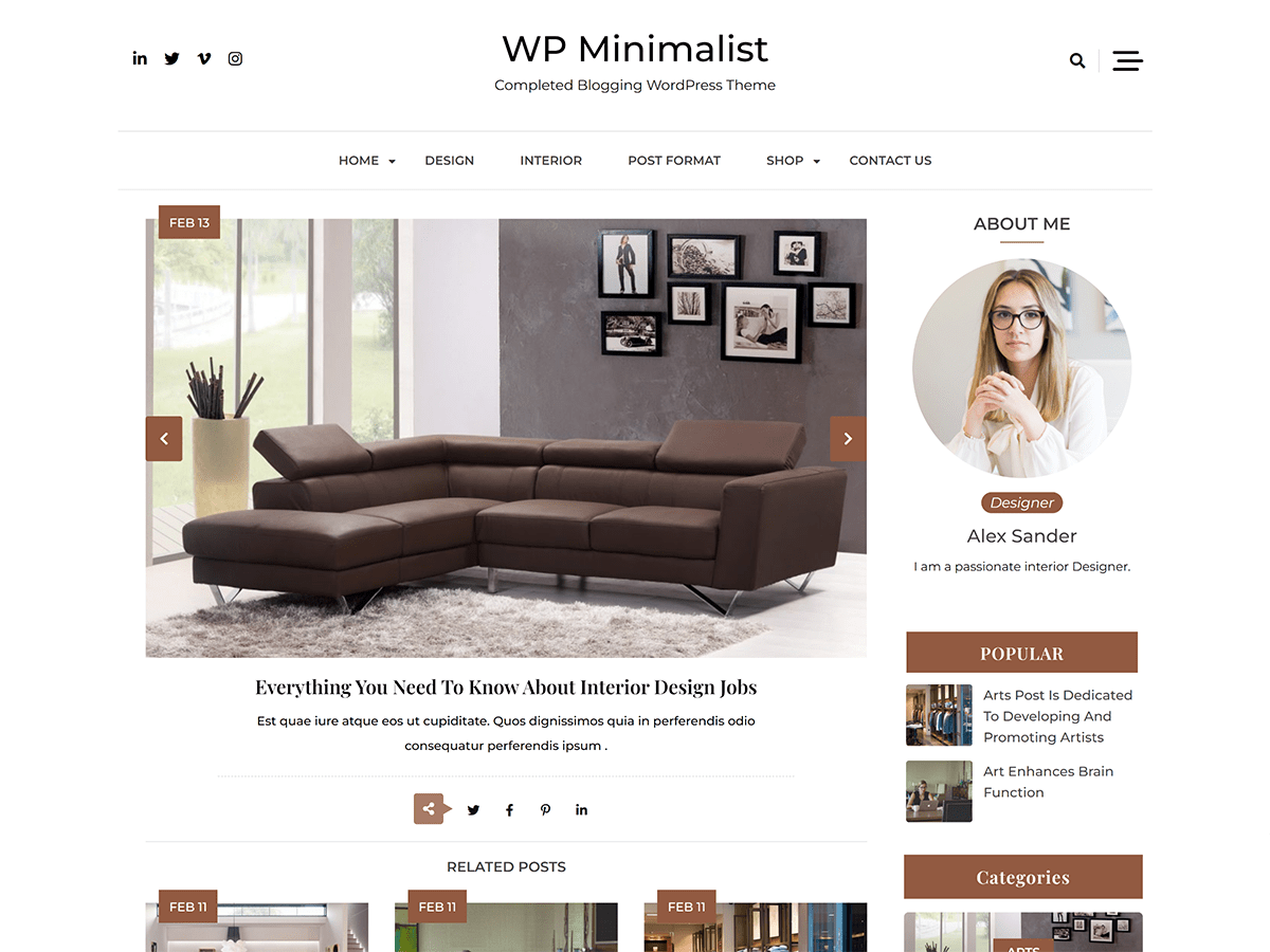 WP Minimalist Preview Wordpress Theme - Rating, Reviews, Preview, Demo & Download