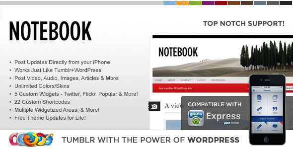 WP Notebook Preview Wordpress Theme - Rating, Reviews, Preview, Demo & Download